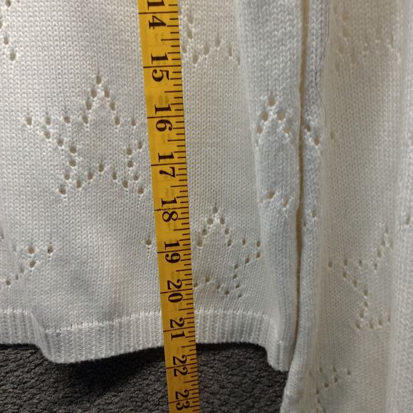 Hem & Thread Women’s Knit Sweater Small Cream Pullover Soft Textured Knit - Picture 4 of 7